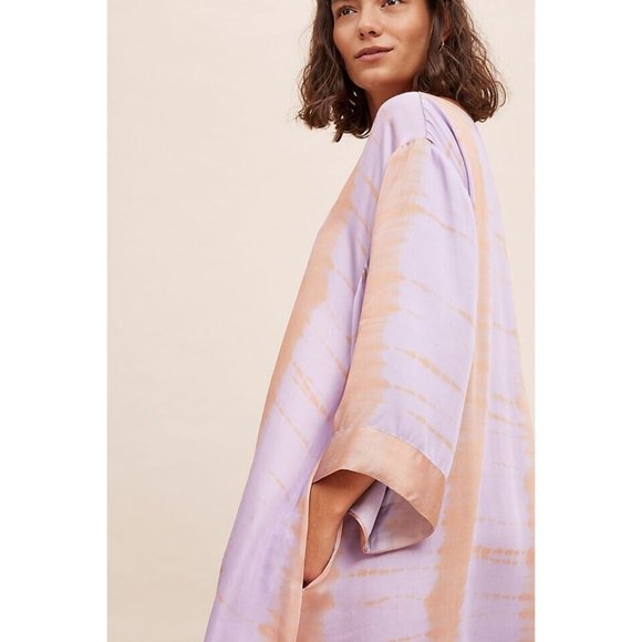 Anthropologie Norblack Norwhite Sonne Purple Gold Kaftan Dress Medium - Picture 5 of 11